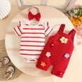 thumbnail image 4 of JUMEYU Infant Clothes Newborn Infant Baby Girl Outfit Romper Short Sleeve Romper 0 3 6 9 12 18 24 Months (Red,12-18 Months), 4 of 9