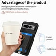 thumbnail image 6 of Nalacover 2-in-1 Magnetic Case for Google Pixel 7 Pro, Back Wallet Case with Detachable Card Holder Ring Holder Stand Phone Cover for Google Pixel 7 Pro, Vintage PU Leather Shockproof Case - Black, 6 of 10
