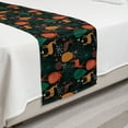thumbnail image 2 of Autumn Bed Runner, Wild Forest Season Gazelle Deer Fall Colors Leaves Pattern Composition, Decorative Accent Bedding Scarf for Hotels Homes and Guestrooms, Twin, Amber and Jade Green, by Ambesonne, 2 of 2