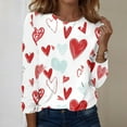 thumbnail image 2 of Lumtrix Womens Valentine Tops Dressy Casual Crew Neck Long Sleeve Shirts Love heart Print Blouse Plus Size T Shirts Loose Fit Fall Clothes 2026 White S, 2 of 6