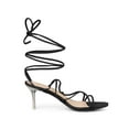 thumbnail image 3 of BLISSFUL STEP Women's Lace Up Open Toe Strappy Stiletto Heels Sandals, 3 of 7