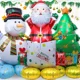 thumbnail image 2 of Globo inflable de aluminio 4D de Papá Noel de pie con forma de árbol de Navidad y muñeco de nieve para fiestas navideñas, suministros para decoración del hogar, 2 of 5