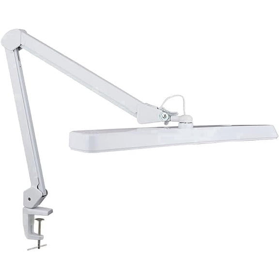 Neatfi Modern LED Desk Lamp with Clamp, 2500 Lumens, 5 Light Modes, 22-inch, White