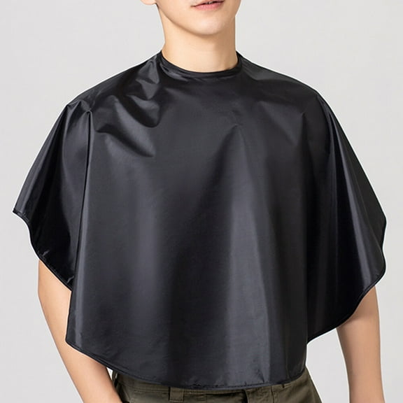 OUNONA 1PC Waterproof Hairdressing Cape with Shoulder Pads Practical Hair Dyeing and Haircut Apron for Salon and Home Use Black