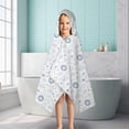 thumbnail image 6 of White Blue Sun Moon Cloud Star Pattern Hooded Bath Towel，50"x30" for Ages 3 To 12 Kids, Quick Dry Lightweight Soft Microfiber Hood Beach Towel Cover Up for Kids, 6 of 7