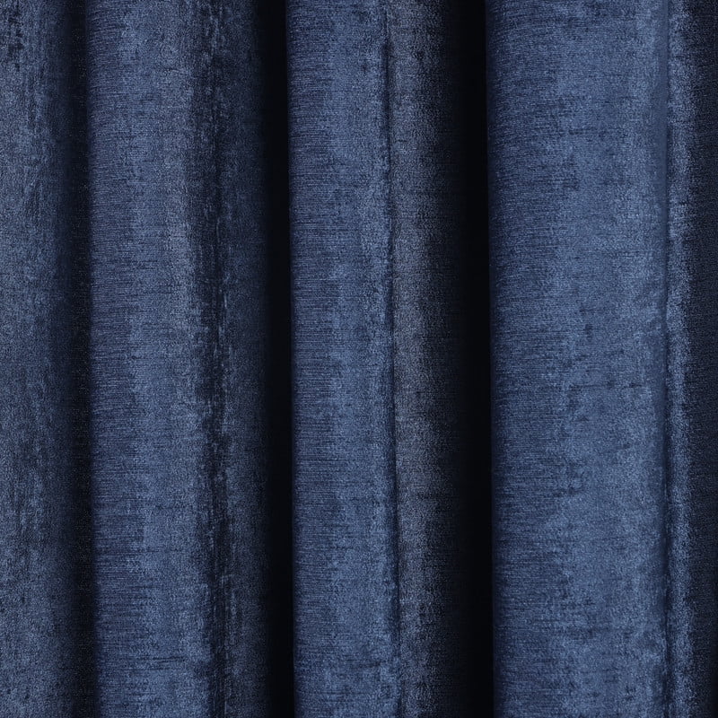 Superior Noor Semi-Blackout Chenille Curtains Set of 2, Room Darkening Curtain Panel Pair, Navy Blue, 52"W x 108"L