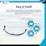 MARINE CITY Polished Stainless Steel Oval Grab Rail Handle with Flange and Stud 12 Inches for Boats Ships Yachts Kayaks Hardware Accessories