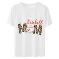thumbnail image 3 of WREESH Women's Sporty Graphic T-Shirt Baseball Mom Theme with Round Neck and Short Sleeves White, 3 of 5