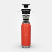 Quechua MH100, 25 oz, Stainless steel, Wide Opening Double Wall Insulated Bottle, Orange