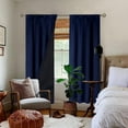 thumbnail image 3 of Thermal Insulated 100% Blackout Curtains for Bedroom with Black Liner, Double Layer Full Room Darkening Noise Reducing Rod Pocket Curtain (42 x 84 Inch, Navy Blue, 2 Panels), 3 of 8