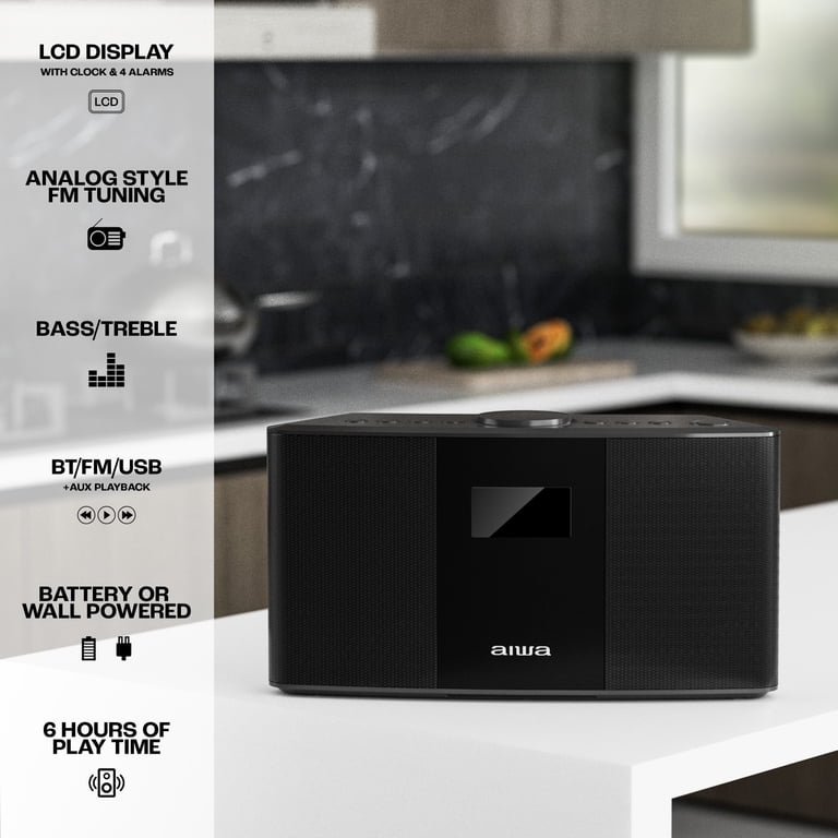 Aiwa, Wireless Bluetooth Home Speaker, Exos-5, 20W RMS, FM Radio