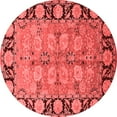 thumbnail image 1 of Ahgly Company Indoor Round Oriental Red Industrial Area Rugs, 6' Round, 1 of 4