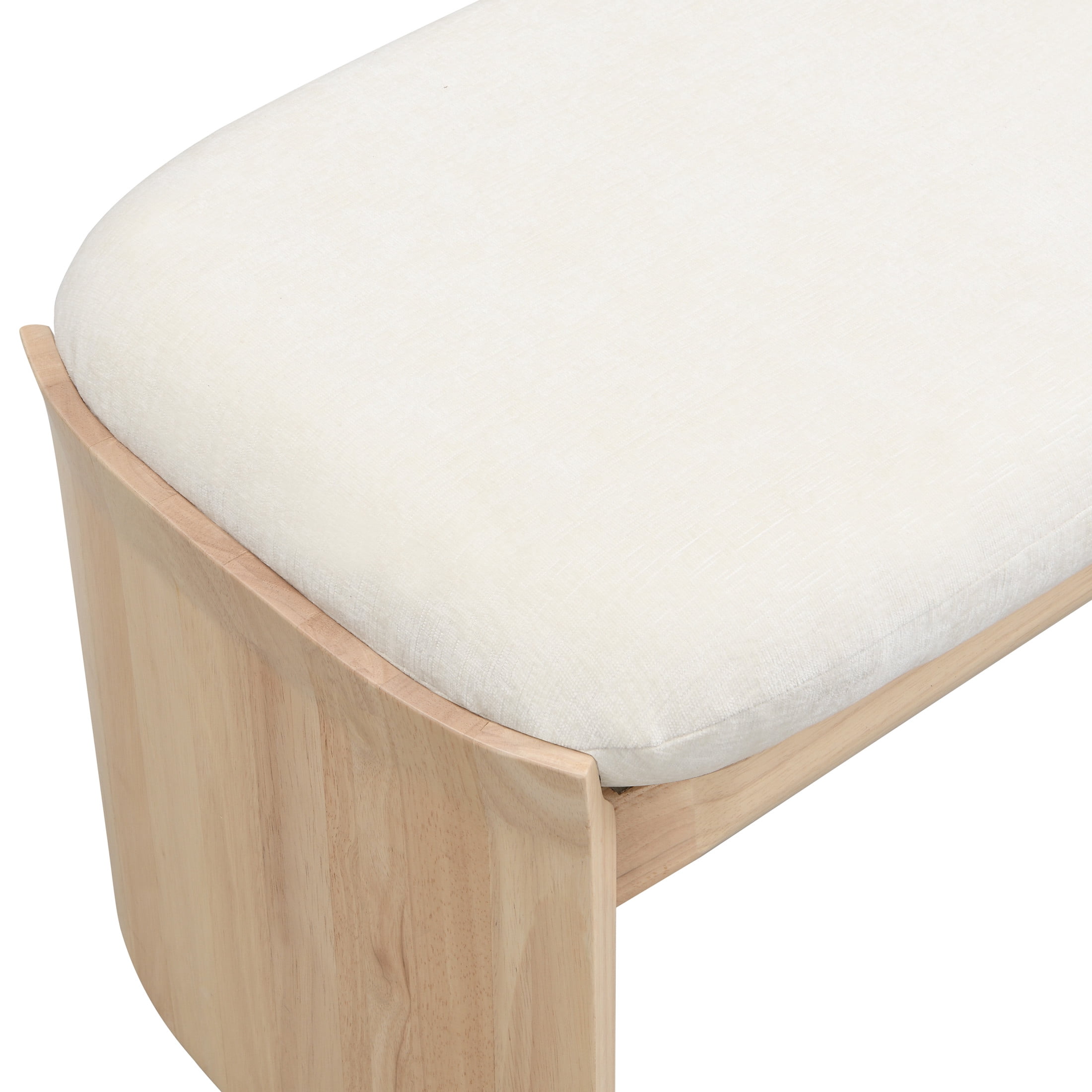 Christopher Knight Home 51.5" Rectangle Ottoman Bench, Upholstered Footstool, Solid Wood Frame, Beige