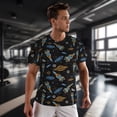 thumbnail image 3 of Wukai Space Rocket Print Men's Short-Sleeved Mesh T-Shirt,Quick-Dry Short Sleeve Workout T-Shirt-Medium, 3 of 8