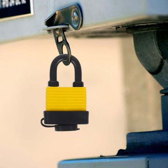 HEMOTON 1 Set Splashproof Padlock Heavy Duty Outdoor Keyed Lock For Gym Lockers Storage Units Fence Shed Weatherproof Security Padlock