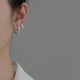 thumbnail image 5 of Anillo de plata de ley S925 con personalidad, sencillo y liso, con hebilla para la oreja, viento frío, joyería para la oreja para hombres y mujeres, 5 of 5