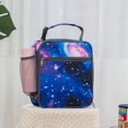 thumbnail image 2 of Fiambrera Galaxy para niños, niñas, bolsa de almuerzo aislada para niños, perfecta para jardín de infantes, compartimentos suaves, espaciosa, sin BPA, apta para alimentos, 10.2" x 7.8" x 4.7" (Galaxy), 2 of 5