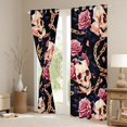thumbnail image 3 of Homewish Horror Gothic Skull Blackout Curtains Set of 2 (52x84 Each),Pink Rose Flowers Curtain,Happy Halloween Living Room Curtains, 3 of 6