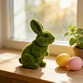 thumbnail image 4 of Easter Moss-Covered Plush Fuzzy Flocked Rabbit Ornament, Easter Decoration Bunny Figurine - Cute Rabbit Ornament, Spring Holiday Home Decor, Adorable Rabbit Statue for Easter Basket & Tabletop, 4 of 6