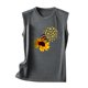 thumbnail image 1 of Gibobby Mujeres Verano Sin Mangas Cuello Redondo Girasol Impresión Tank Tops Casual Camisetas Blusa Top(Gris oscuro,G), 1 of 3