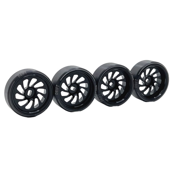 Bewildely Llanta de rueda de Metal para derrape, 4 piezas, 27mm, Compatible con 1/28 Wltoys K969 RC, piezas de actualización de coche Kits de construcción modelo negro