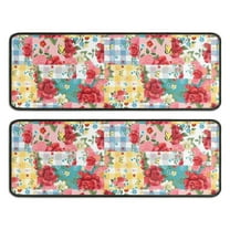 Kitchen Rugs Sets Of 2,Pioneer Flower Floral Print Pattern Anti Fatigue Kitchen Mat Rugs Non Slip Washable,Decorative Kitchen Floor Mats for Kitchen,Sink,Laundry,17"x47" 17"x47"