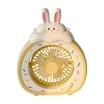 thumbnail image 2 of Cute Bunny Desktop Fan USB Rechargeable Mini Cooling Fan Adjustable Speed Portable Table Fan Quiet Operation Decorative Cooling Device For Bedroom Office Home Study Desk Use, 2 of 6