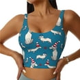 thumbnail image 1 of Lsque Soutien-Gorge de Sport Imprimé Teckel Festif, Compression, Évacuation de l'Humidité, Soutien-Gorge de Sport à Fort Impact pour Femmes, Soutien-Gorge de Sport-Moyen, 1 of 8