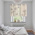 thumbnail image 4 of Retro Beige Flowers Kitchen Curtains Window Panels, Rustic Abstract Floral Simple Art Insulated Window Treatment Curtain, Grommet Curtains for Bedroom/Living Room/Bathroom, 2 Piece 27.5"Wx39"L, 4 of 8