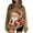 Light Brown, variant on Women's Fleece Hoodie Long-Sleeve Round Neck Casual Comfortable Loose-Fit Lightweight Women's Hoodie with Christmas Print