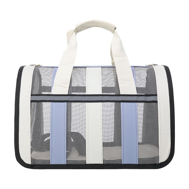 Bolso de viaje para gatos al aire libre, transpirable, bolsa de excursión para mascotas, suministros para mascotas (azul claro M)