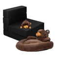 thumbnail image 1 of Sillón Plegable Individual Negro+ Cama para Perro y Peluche de Oso, 1 of 5