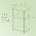 thumbnail image 2 of LEDREM Small End Table with 3-Tier Storage, Industrial Tall Nightstand for Living Room, Bedroom, Office, White, 2 of 7