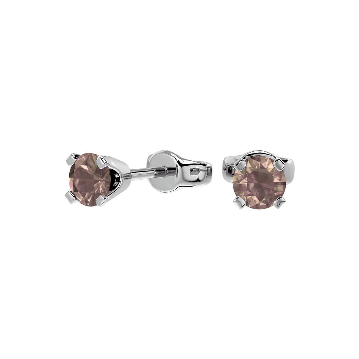 Brandy Diamond Dark Chocolate Brown 10k Rose Gold Flower Halo Stud Earrings 1/3 Ctw.