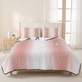 thumbnail image 3 of Twin Quilt Set 68''x86'', Coral Red White Lightweight Bedspread Coverlet Set with 2 Pillow Shams, Modern Gradient Vertical Stripes Geometric Breathable All Season Quilt Bedding for Dorm/Bedroom, 3 of 9