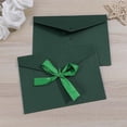 thumbnail image 3 of Please Invitation Cards Envelopes for Birthday Party 10Pcs Dark Green Ribbon Tie, 3 of 5