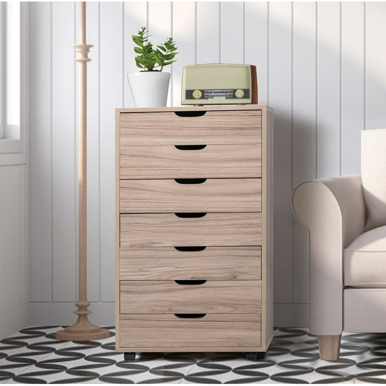 EnHomee Dresser for Bedroom with 7 Drawers Dresser for Closet TV Stand Dressers & Chests of Drawers with Wood Top & Metal Frame Tall Dresser for