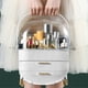 thumbnail image 3 of Cosmetic Organizer, Cosmetic Display Case with 2 Tiers and Clear Lid, Bedroom Dresser and T1-White, 3 of 4