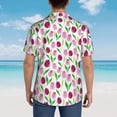 thumbnail image 6 of Fotbe Tulips Flowers Hawaiian Shirt for Men Unisex Summer Beach Casual Short Sleeve Cotton Linen Button Down Shirts-X-Large, 6 of 9