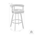 thumbnail image 3 of Armen Living Indoor Nolagam Swivel Counter Stool in Brushed Stainless Steel with Black Faux Leather, 3 of 14