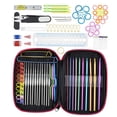 thumbnail image 1 of MasteelfCA 100pcs Crochet Hooks Set Colorful Aluminum Crochet Hooks Knitting Needles with Accessories Tools (Rosy Case), 1 of 4