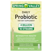 Spring Valley Daily Probiotic Dietary Supplement Vegetarian Capsules for Digestive Health, 30 Count