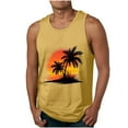 thumbnail image 2 of Dagegui Mens Tank Tops Summer Beach Casual Tees Fashion Sleevelees Round neck Vest Big And Tall Loose Fit Muscle Tanks Sunset Print Tees, 2 of 5