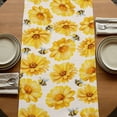 thumbnail image 5 of Table Runners 72 Inches Long Dress Scarves, Golden Chrysanthemum Farmhouse Kitchen/Dining Table Runner, Coffee Tablerunners, Farmhouse Bees Floral Burlap 14x72 Inch, 5 of 9