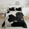 thumbnail image 2 of jejeloiu Farm Animal Cattle King Size Comforter Sets,Farmhouse Cowhide Bedding Comforter Set,Rustic Cabin Bedding Set For Hunter,Breathable Home Decor Reversible,3 Pieces, 2 of 8