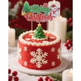 thumbnail image 4 of Adorno para tartas AMABAZR, diseño de muñeco de nieve con diseño de feliz Navidad, 4 of 4