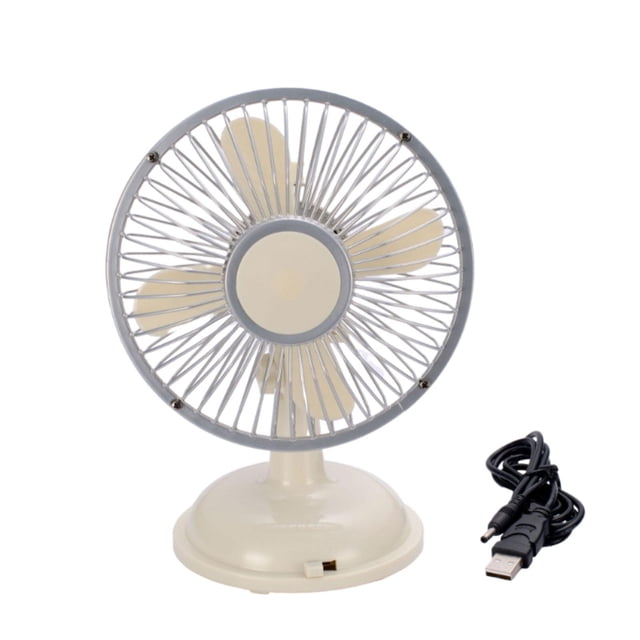 yuksok Mini Desk Fan Personal Portable Fan Lightweight Indoor Compact Shaking Head Fans Beige