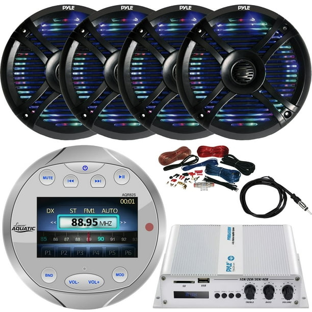 Lanzar Waterproof Bluetooth Marine Digital Media Receiver, 4 x 6.5