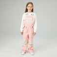 thumbnail image 4 of Gubotare Kids Snow Bibs Waterproof Snow Bibs Ski Overalls Boys Girls Snow Pants Unisex Winter Insulated Snowboard Pants Waterproof Windproof Ski Bibs Size 12-14 (Pink,12-14 Years), 4 of 7