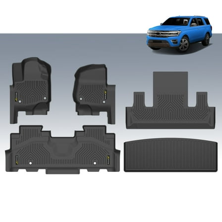 TPE All Weather 3D Floor Mats   Cargo Liner Fit For 2018-2025 Ford Expedition with 2nd Row Bucket Seats